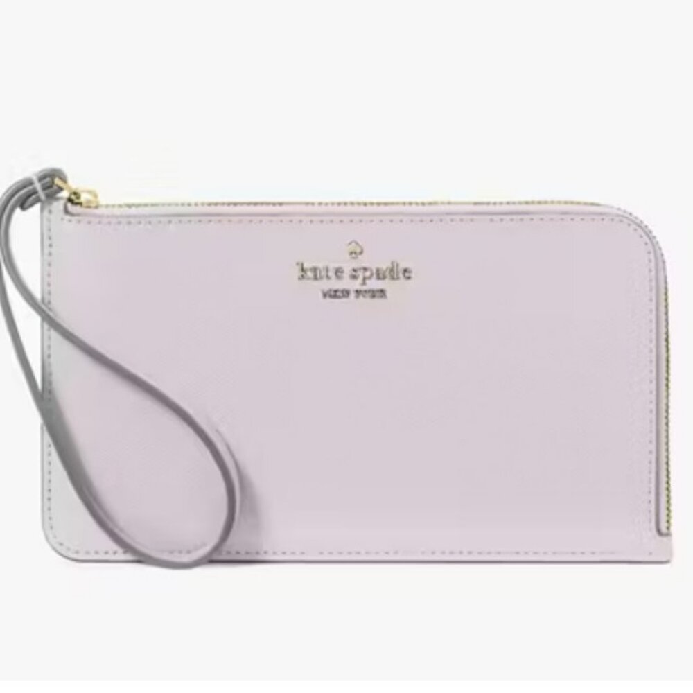 NWT Kate Spade Lucy Medium L-zip Wristlet - Pastel Lavender